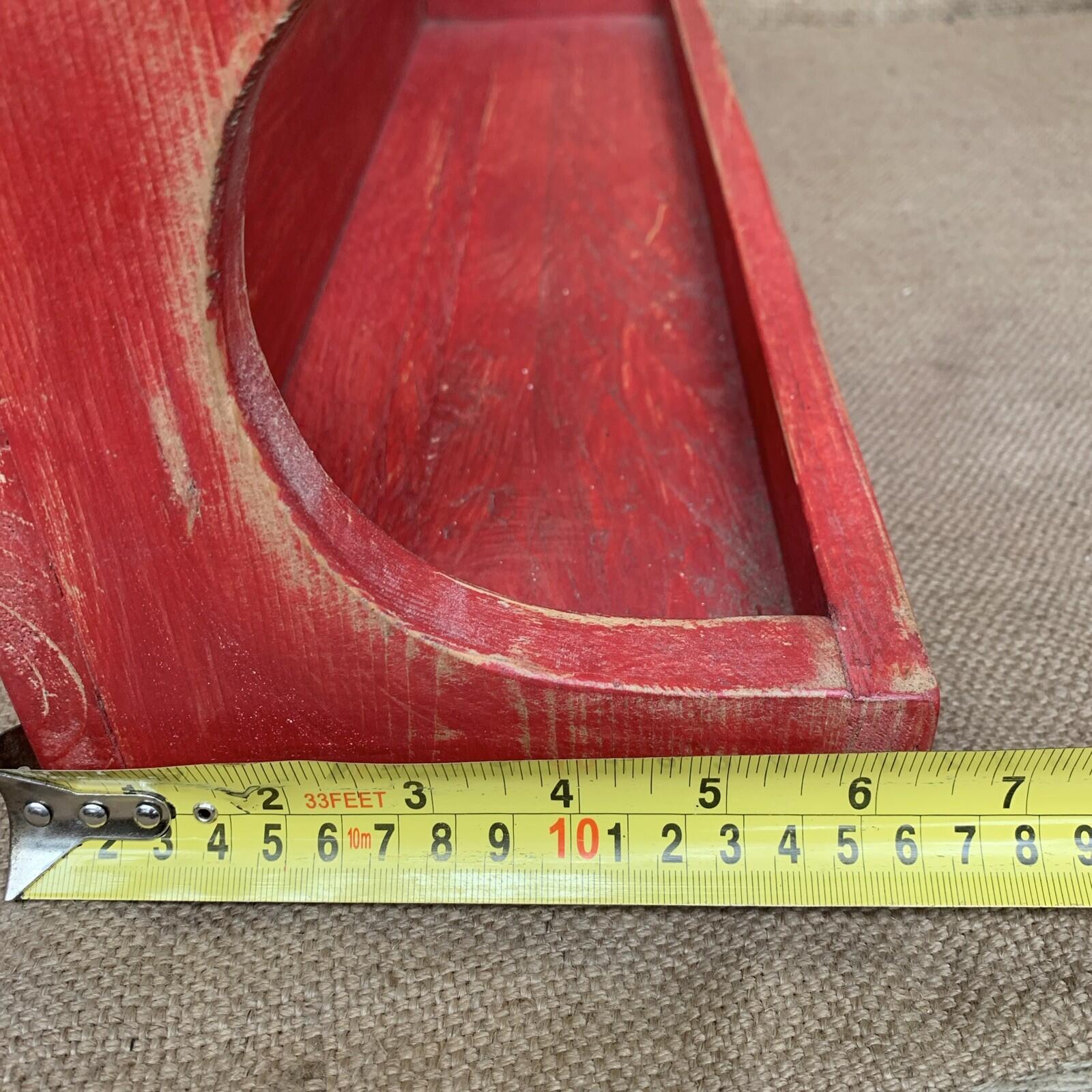 Rustic Pine Shelf - Painted Red - Free Standing Or Wall hanging