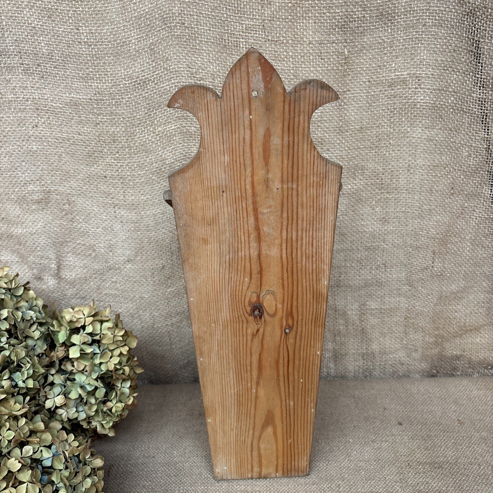 Antique Pine Candle Box - Wall Hanging - Farmhouse- Cottage