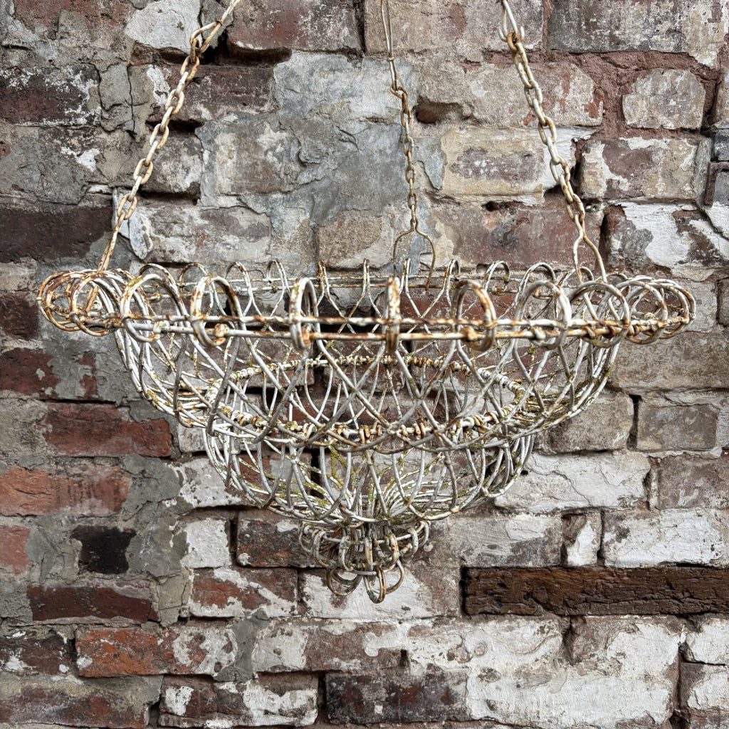 Antique Wire Work Plant Holder / Hanging Basket / Large / Gardenalia