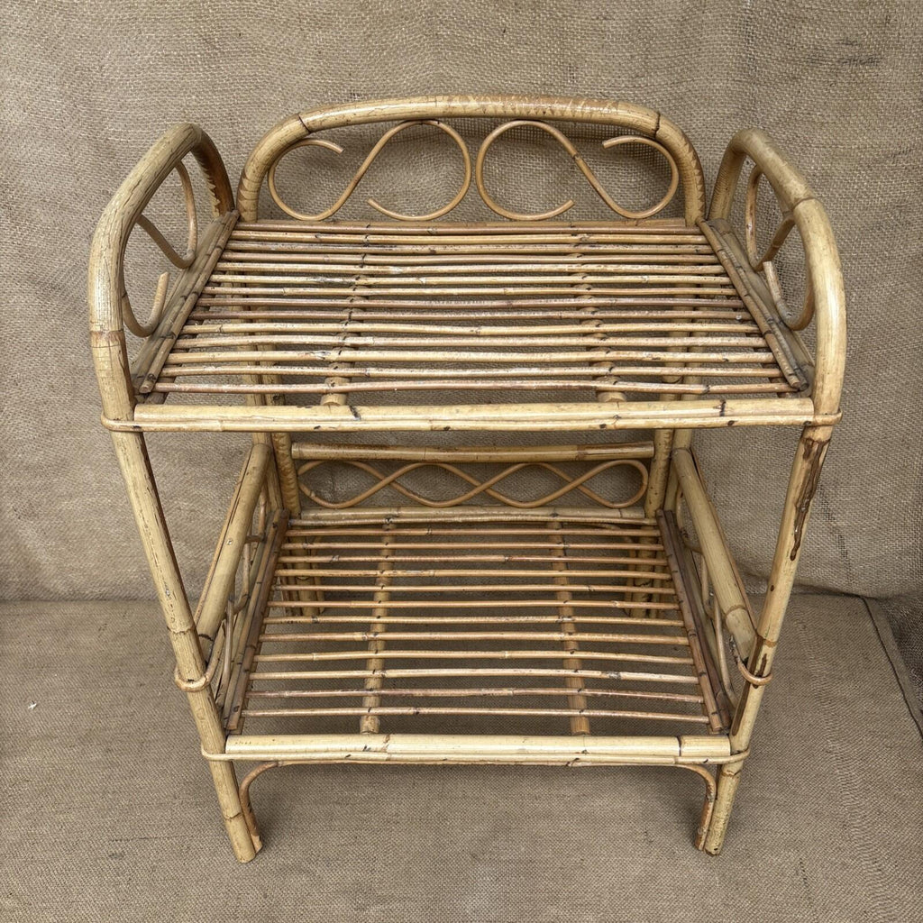 Vintage Bamboo Shelving Unit Boho Free Standing Conservatory