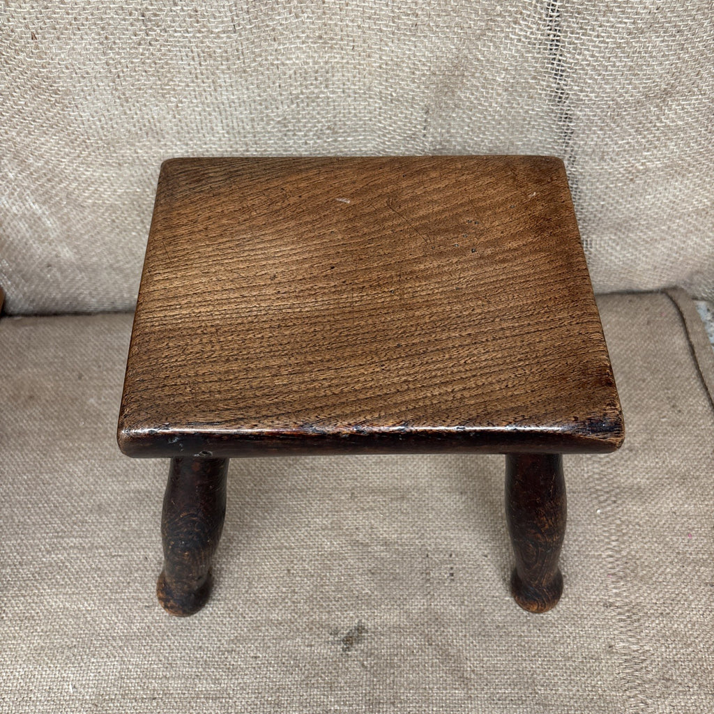 Antique Oak Stool - Farmhouse - Cottage - Plant Stand