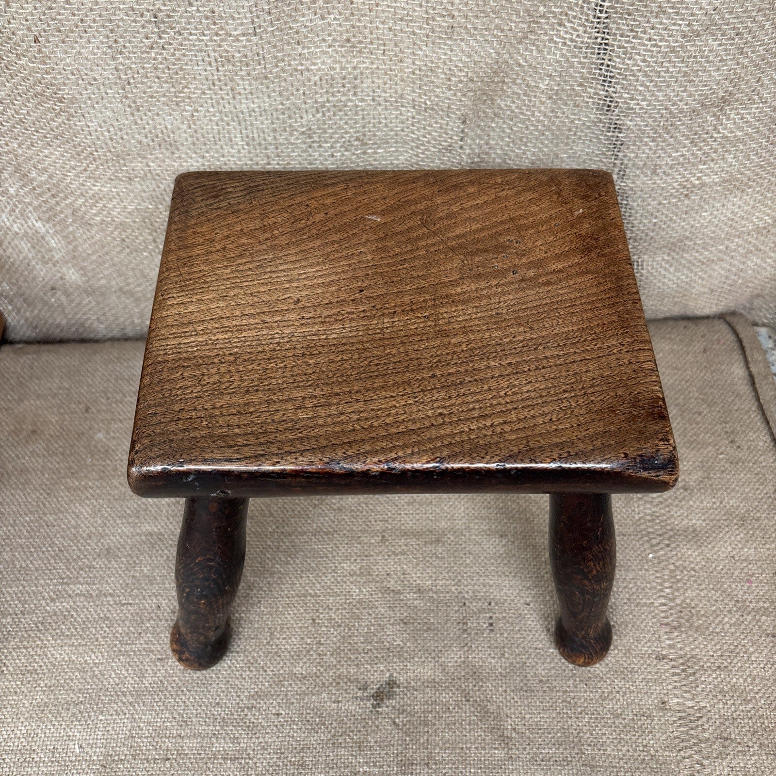 Antique Oak Stool - Farmhouse - Cottage - Plant Stand
