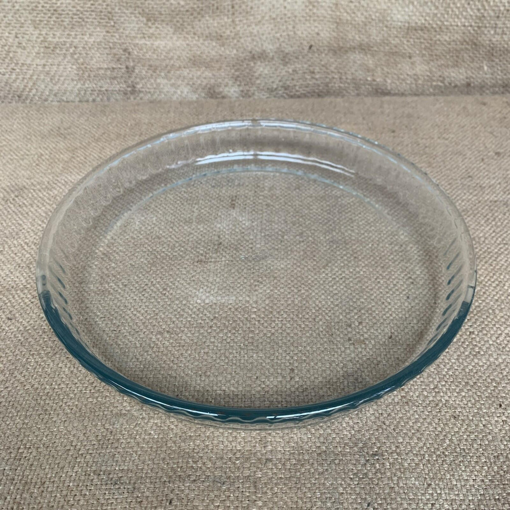 Vintage Pyrex Clear Glass Fluted 25cm Quiche  Flan Pie Dish