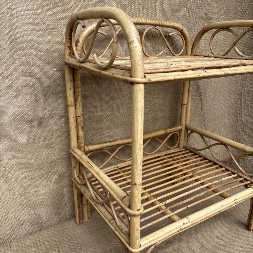 Vintage Bamboo Shelving Unit Boho Free Standing Conservatory