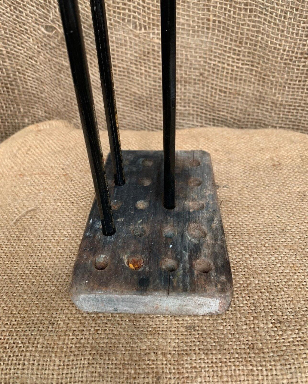 Wooden Pencil Holder - Artist - Rustic - Office - Vintage - Studio