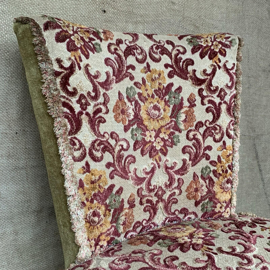 Vintage Upholstered Accent Chair Damask  Bedroom - Cottage - Farmhouse