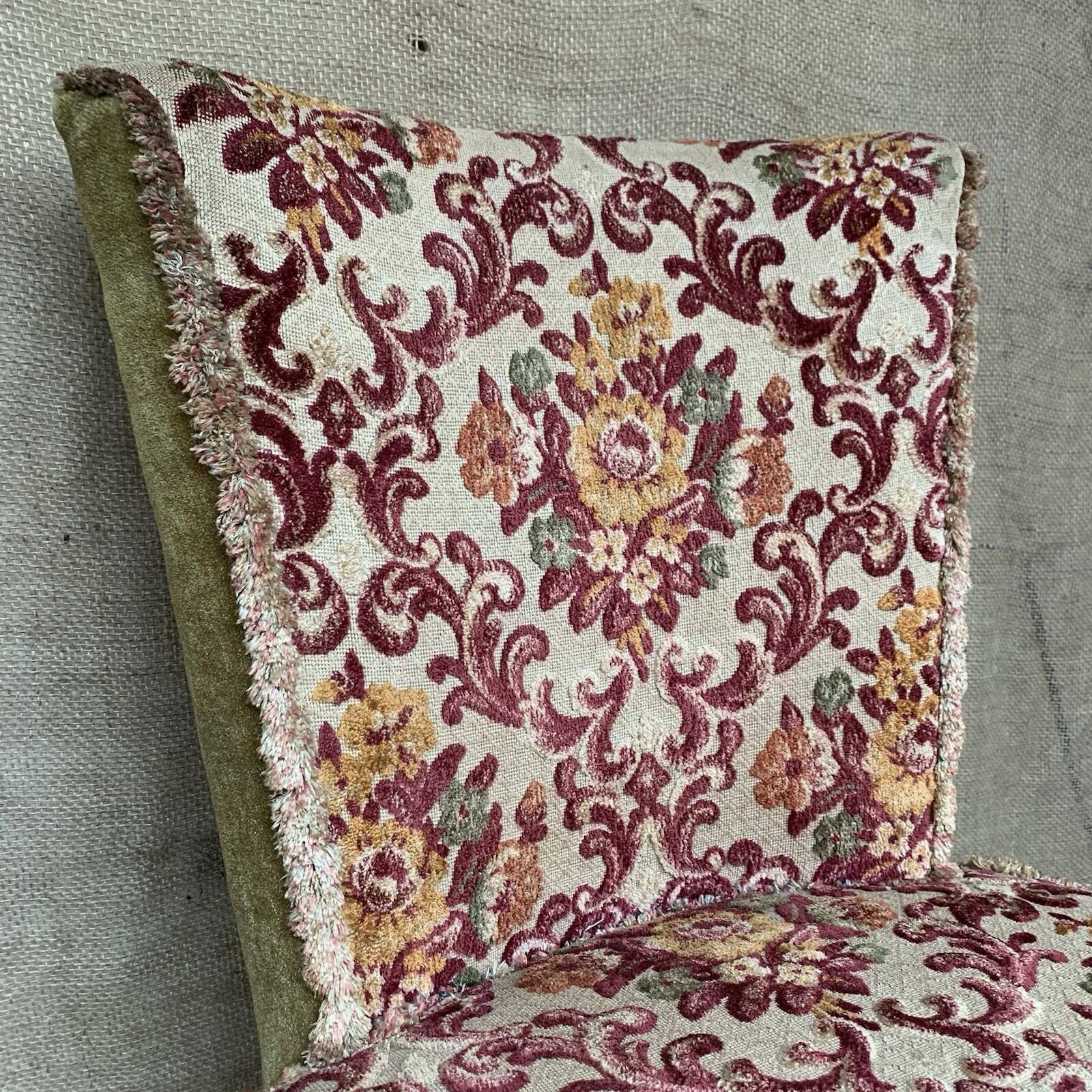 Vintage Upholstered Accent Chair Damask  Bedroom - Cottage - Farmhouse
