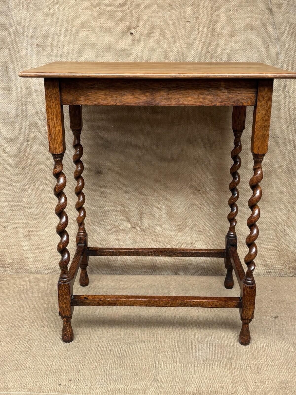 Antique Barley Twist Side Table - Cottage - Farmhouse