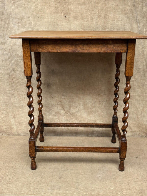 Antique Barley Twist Side Table - Cottage - Farmhouse