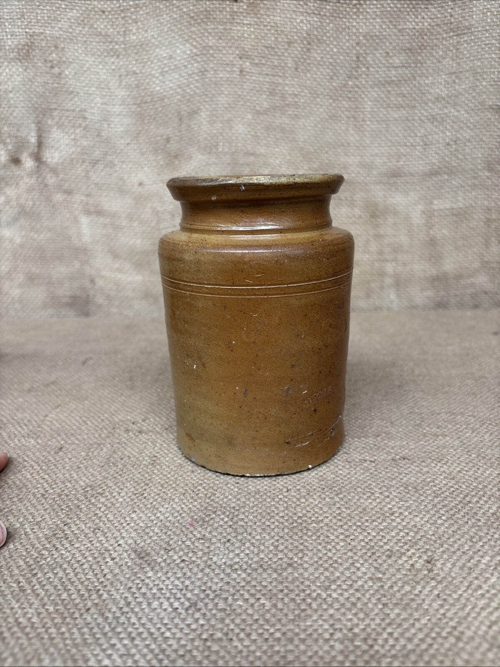 Vintage Stoneware Jar / Utensil Holder / Pickling Jar Farmhouse Kitchen