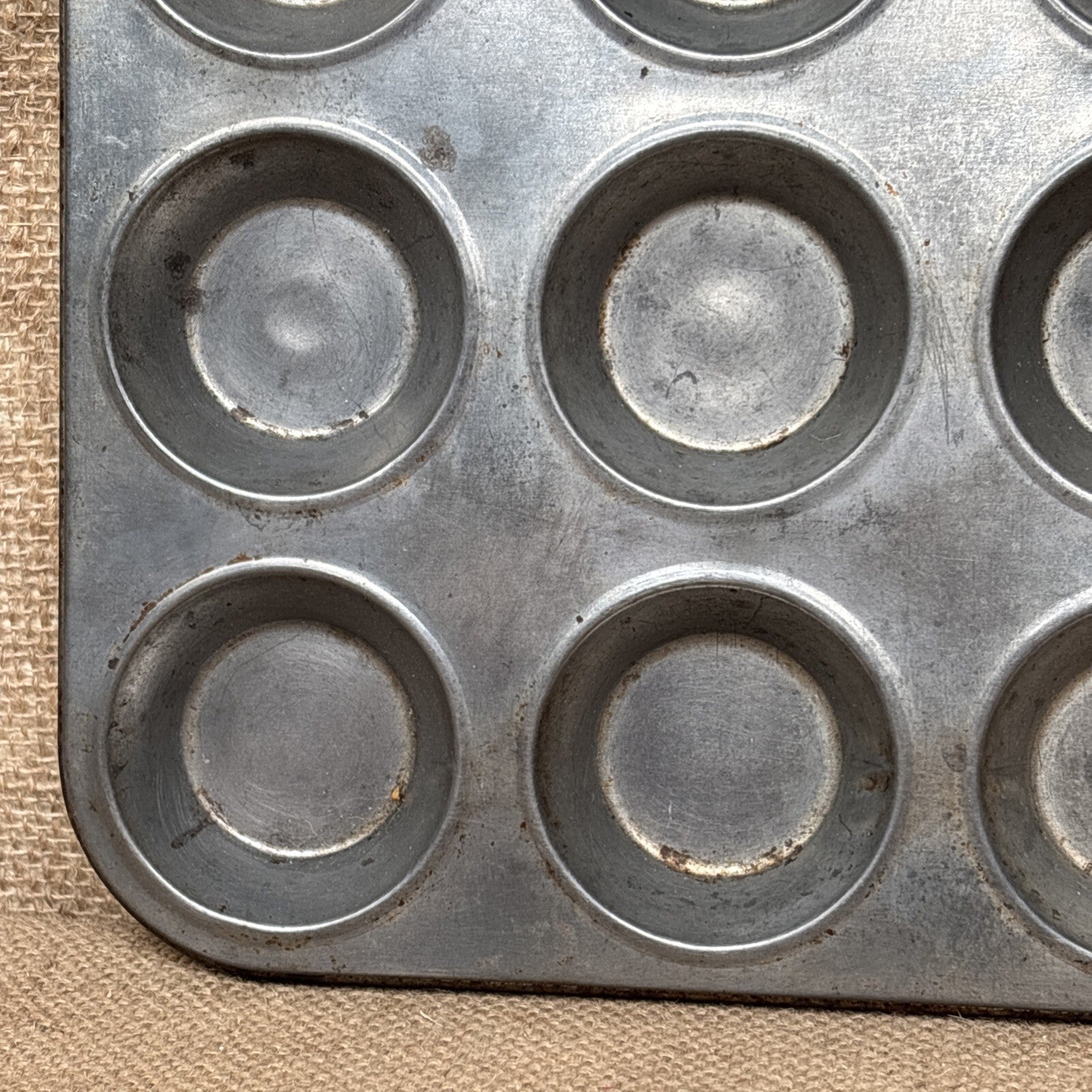 Vintage Metal Baking Tin - Kitchenalia - Tart - Muffin - Kitchenalia
