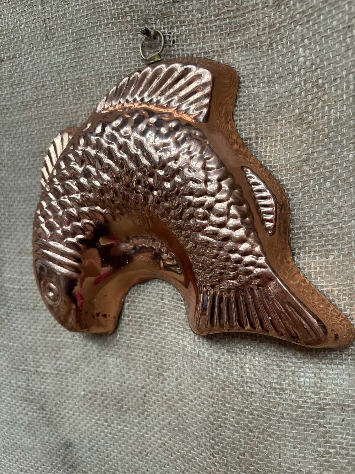 Vintage Copper Fish Mould - Tin Lined - Kitchenalia - Farmhouse