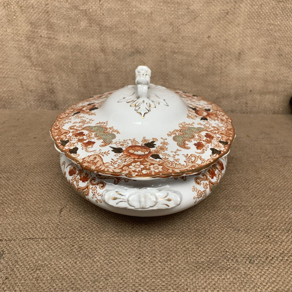 Antique W. Adams & Sons Crown Semi-Porcelain Derby Lidded Tureen