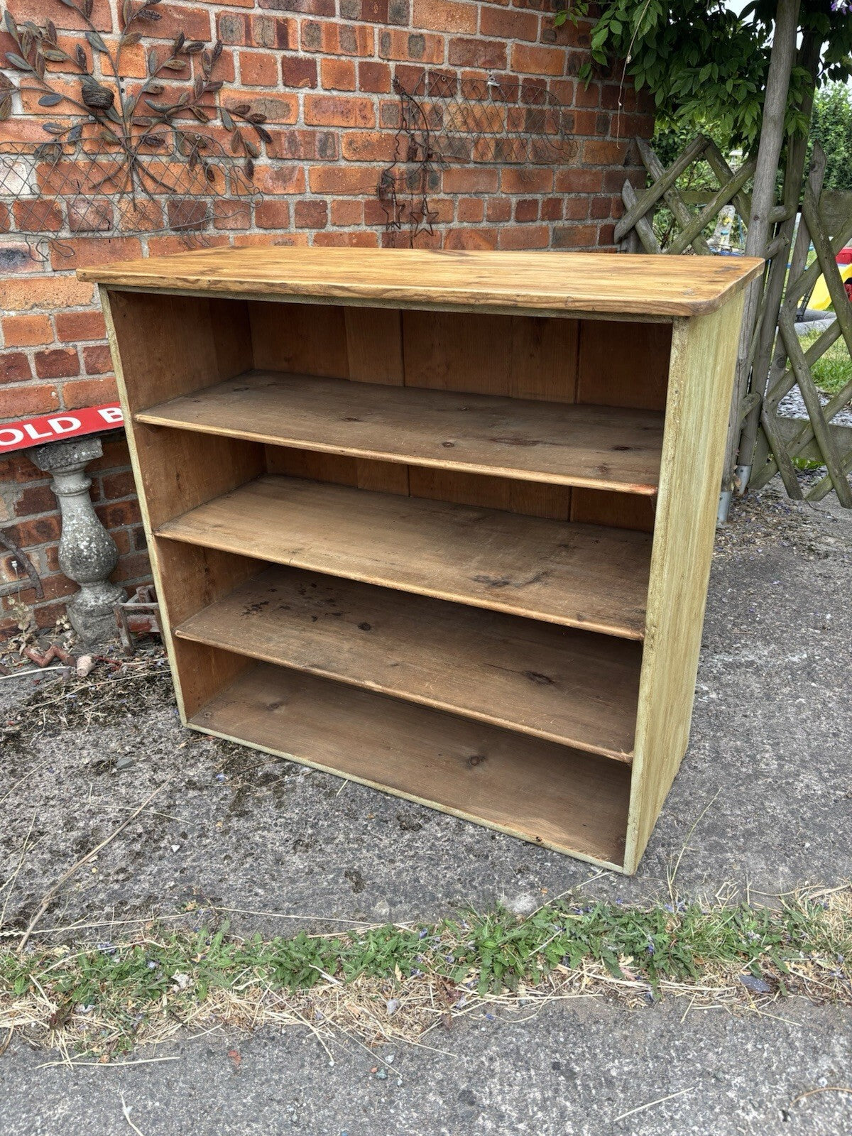 Vintage Pine Shelving Unit - Farmhouse - Cottage - Painted - Waxed