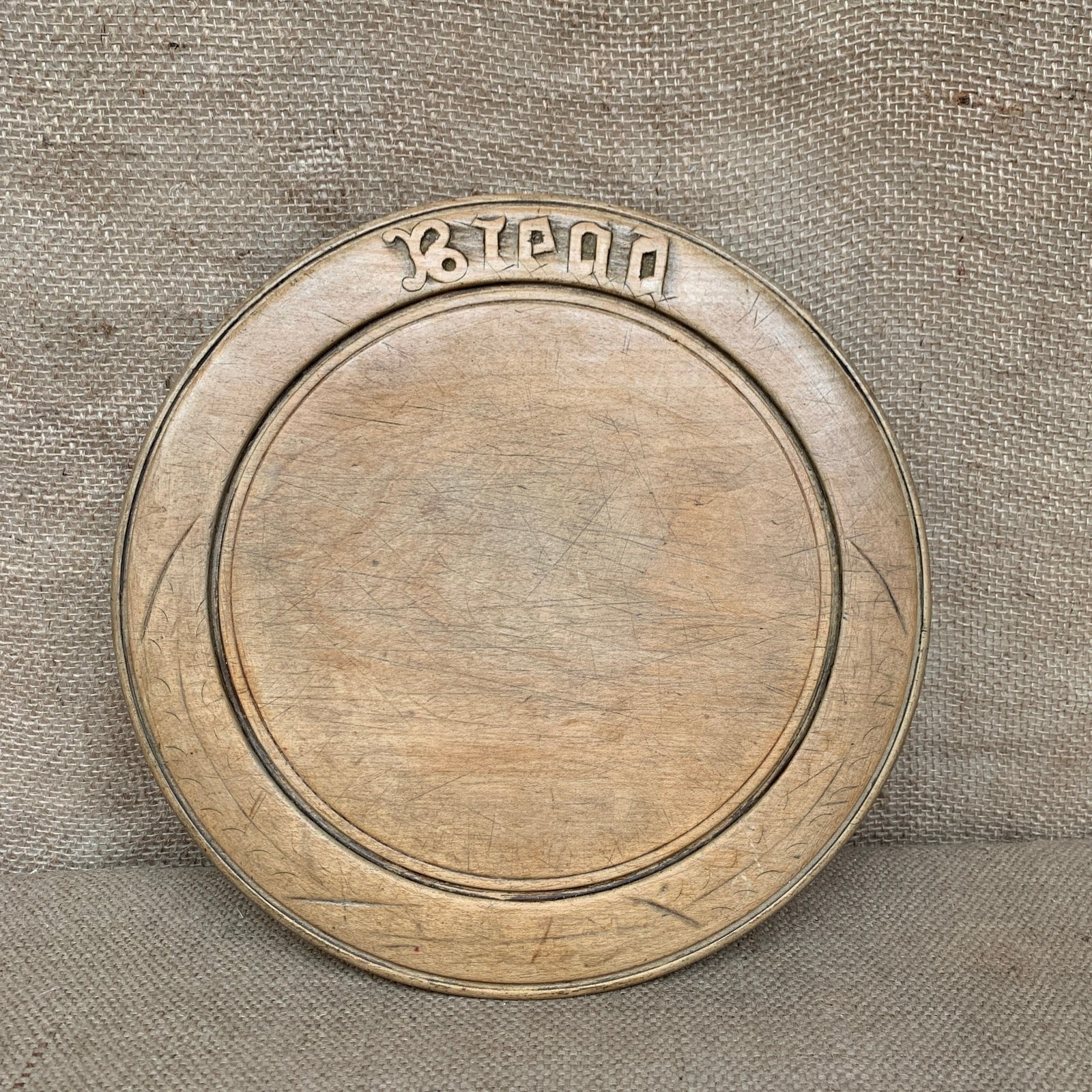 Antique Wooden Bread Board with Carving #1295