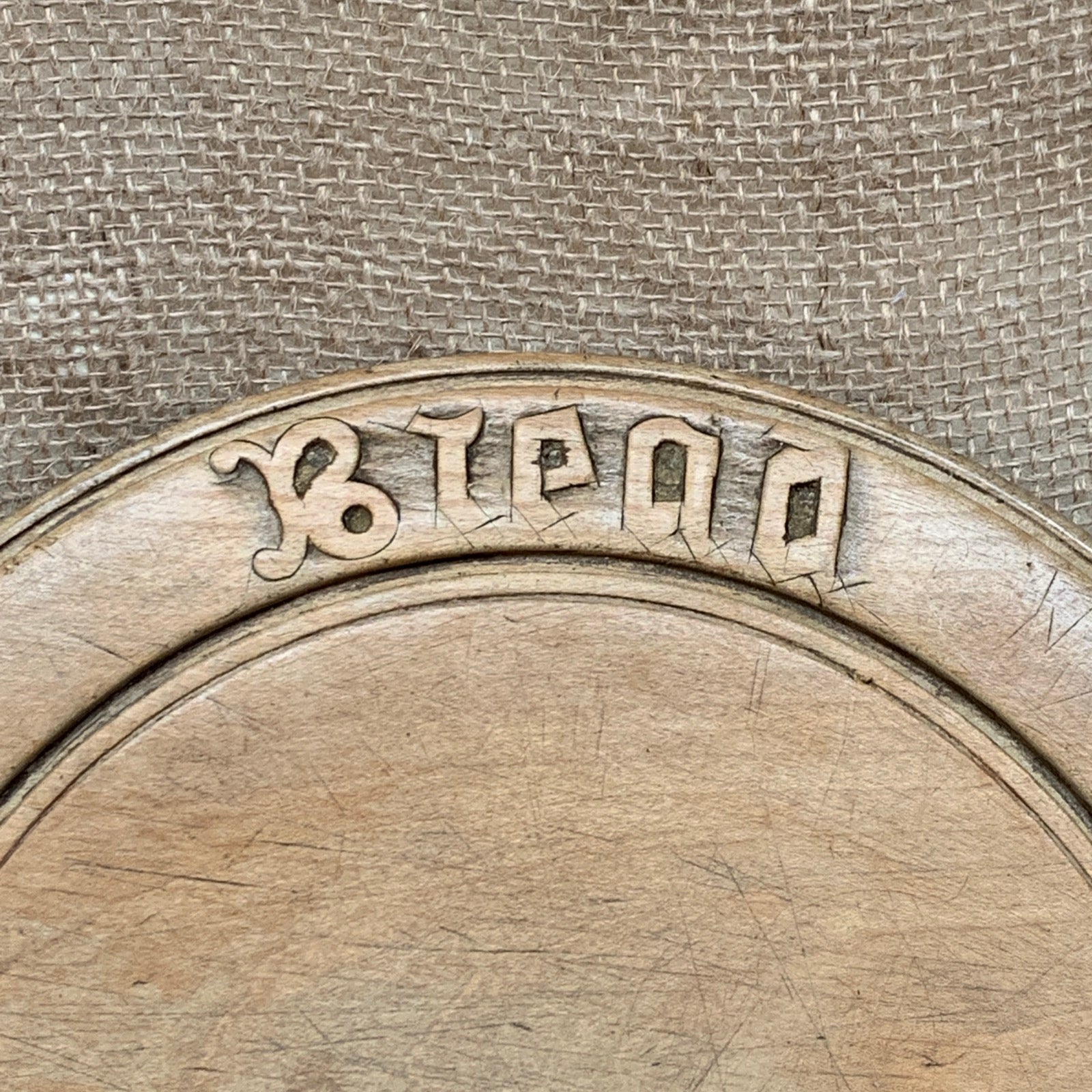 Antique Wooden Bread Board with Carving #1295