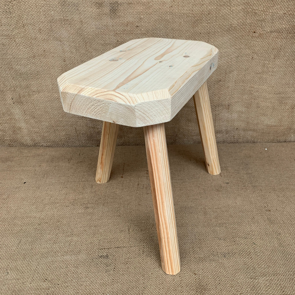 Three Leg Pine Stool - Plant Stand - Milking Stool