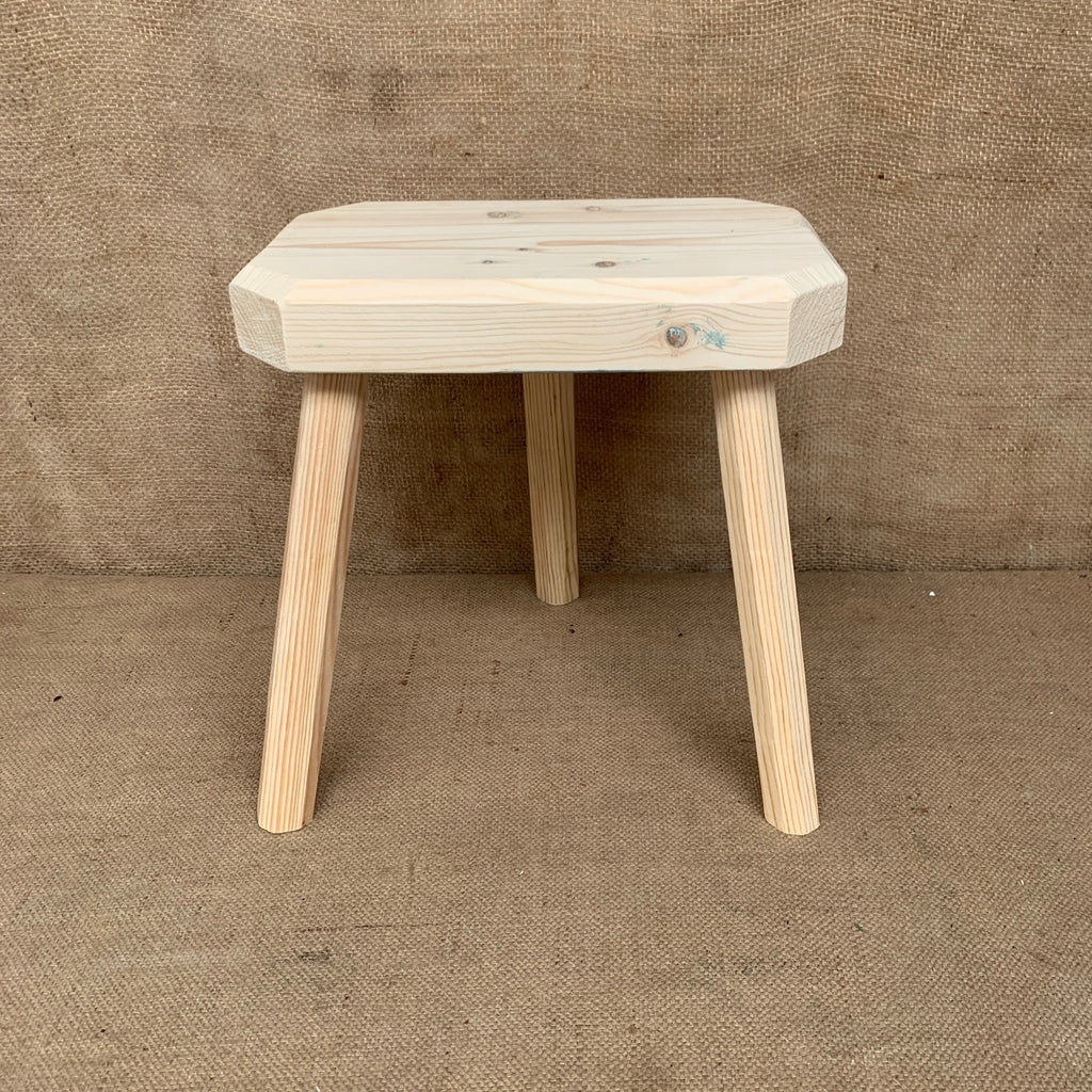 Three Leg Pine Stool - Plant Stand - Milking Stool