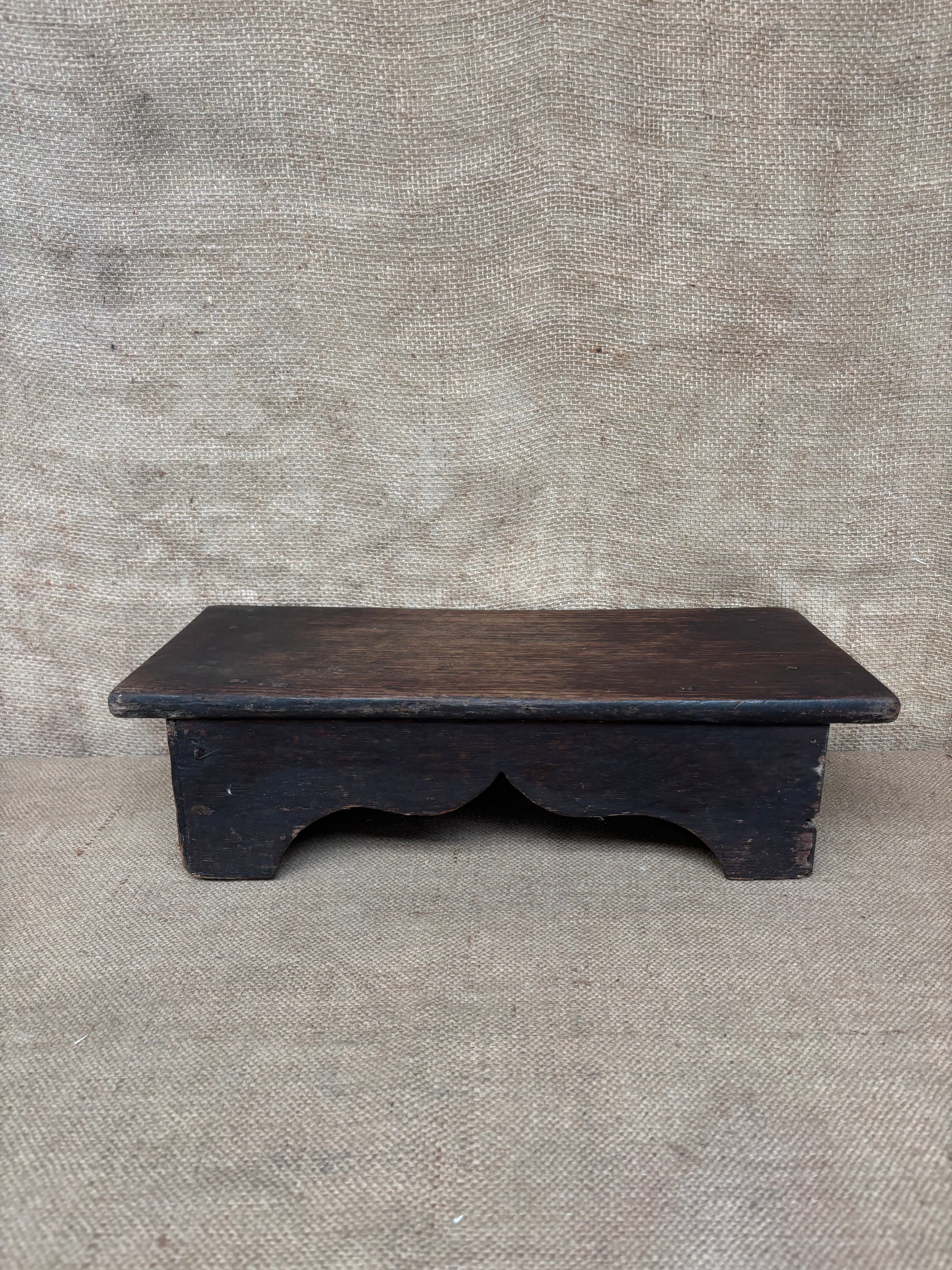 Antique Oak Stool / Kneeler / Step / Plant Stand / Shelf