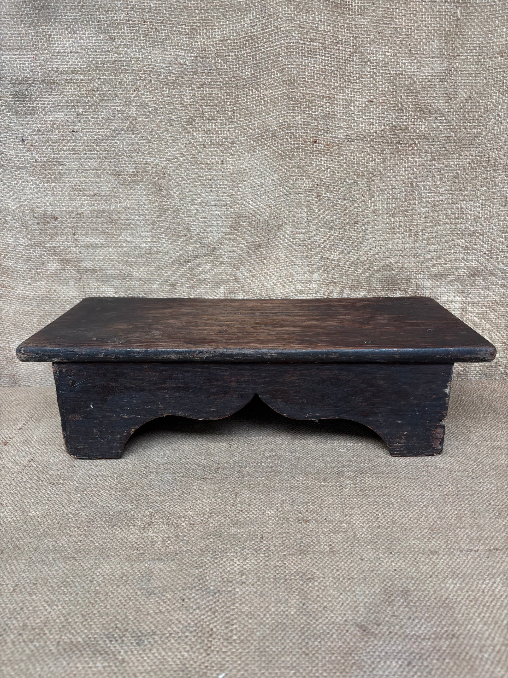 Antique Oak Stool / Kneeler / Step / Plant Stand / Shelf