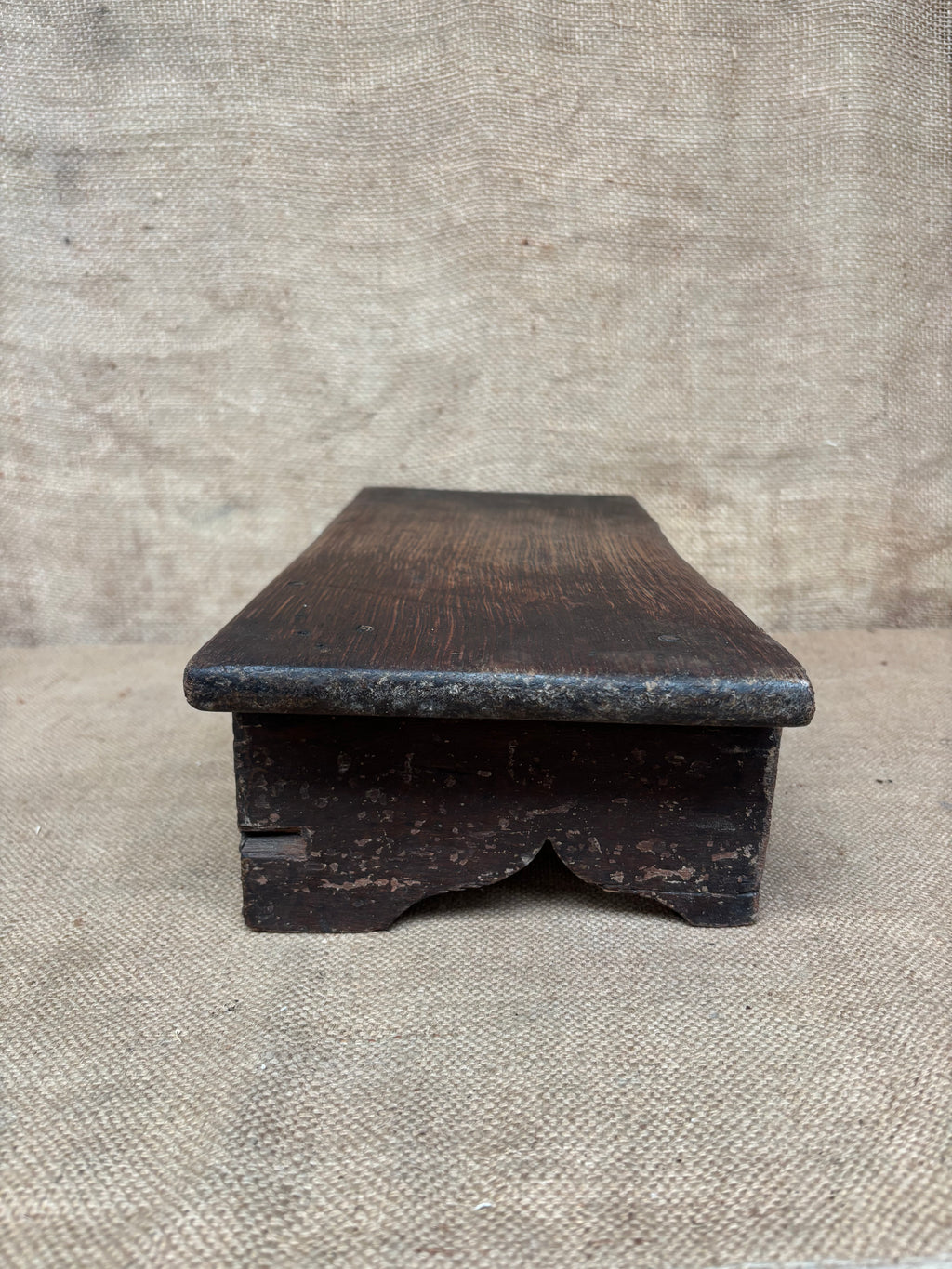 Antique Oak Stool / Kneeler / Step / Plant Stand / Shelf