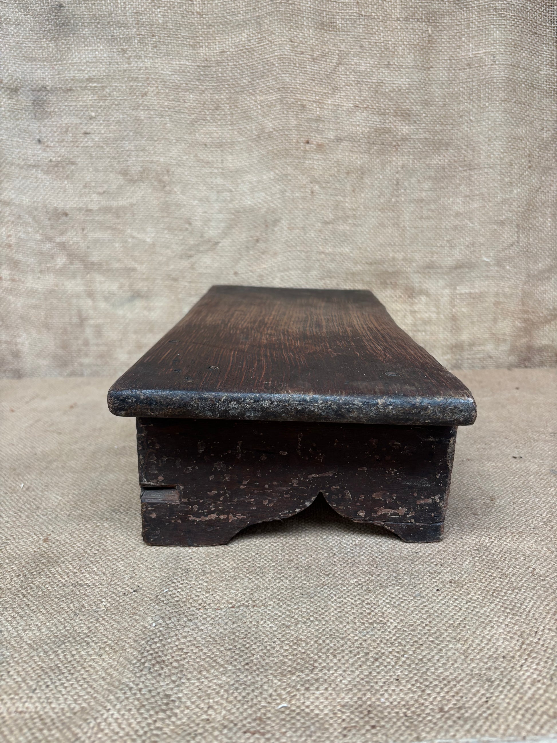 Antique Oak Stool / Kneeler / Step / Plant Stand / Shelf