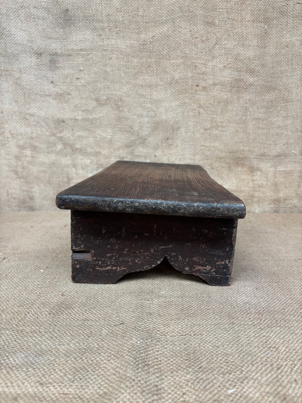 Antique Oak Stool / Kneeler / Step / Plant Stand / Shelf