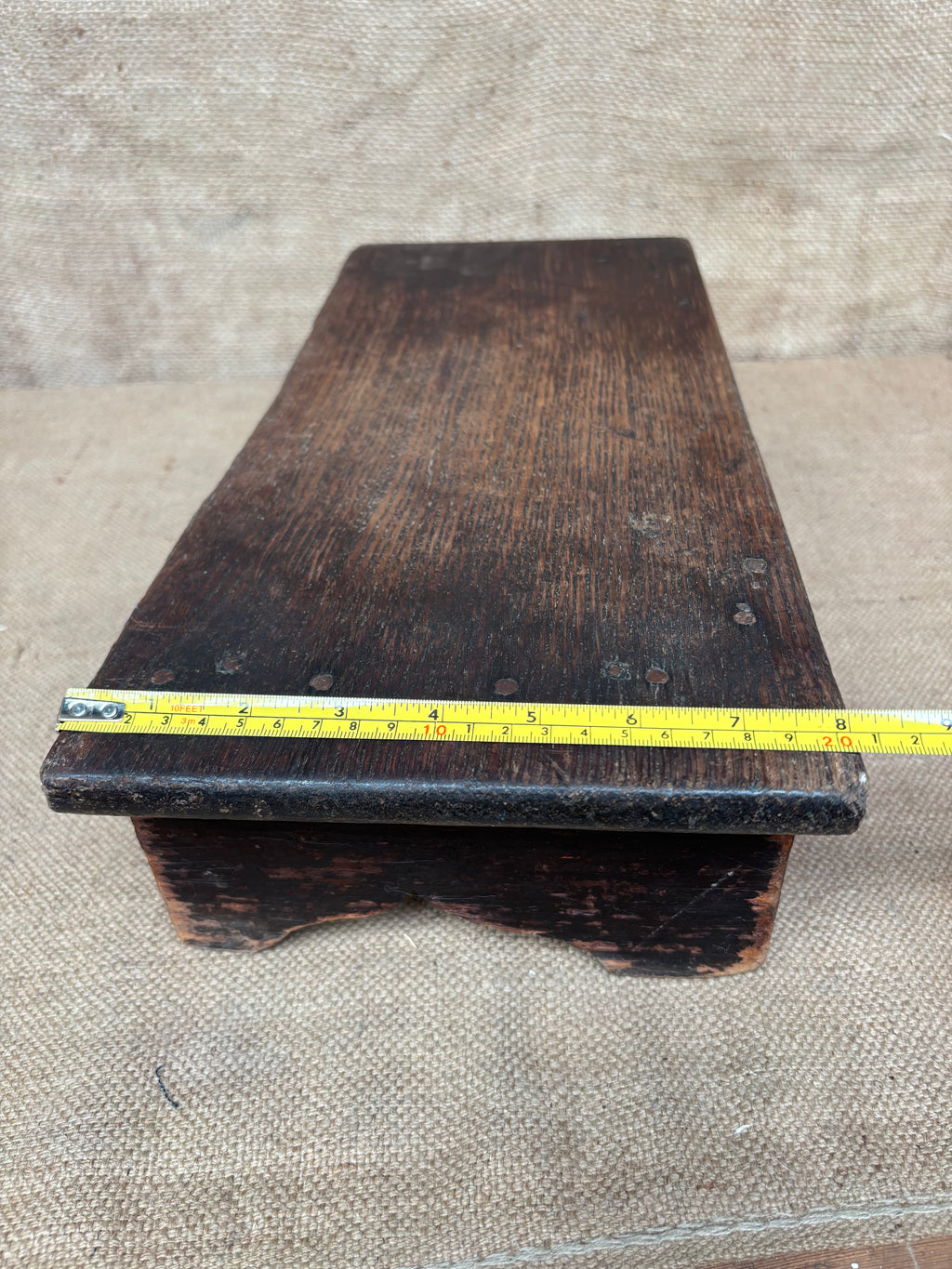 Antique Oak Stool / Kneeler / Step / Plant Stand / Shelf