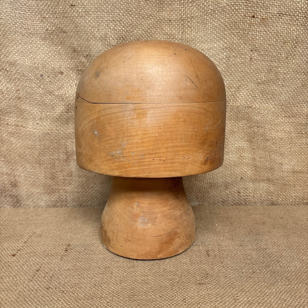 Vintage Wooden Millinery Hat Block With Stand