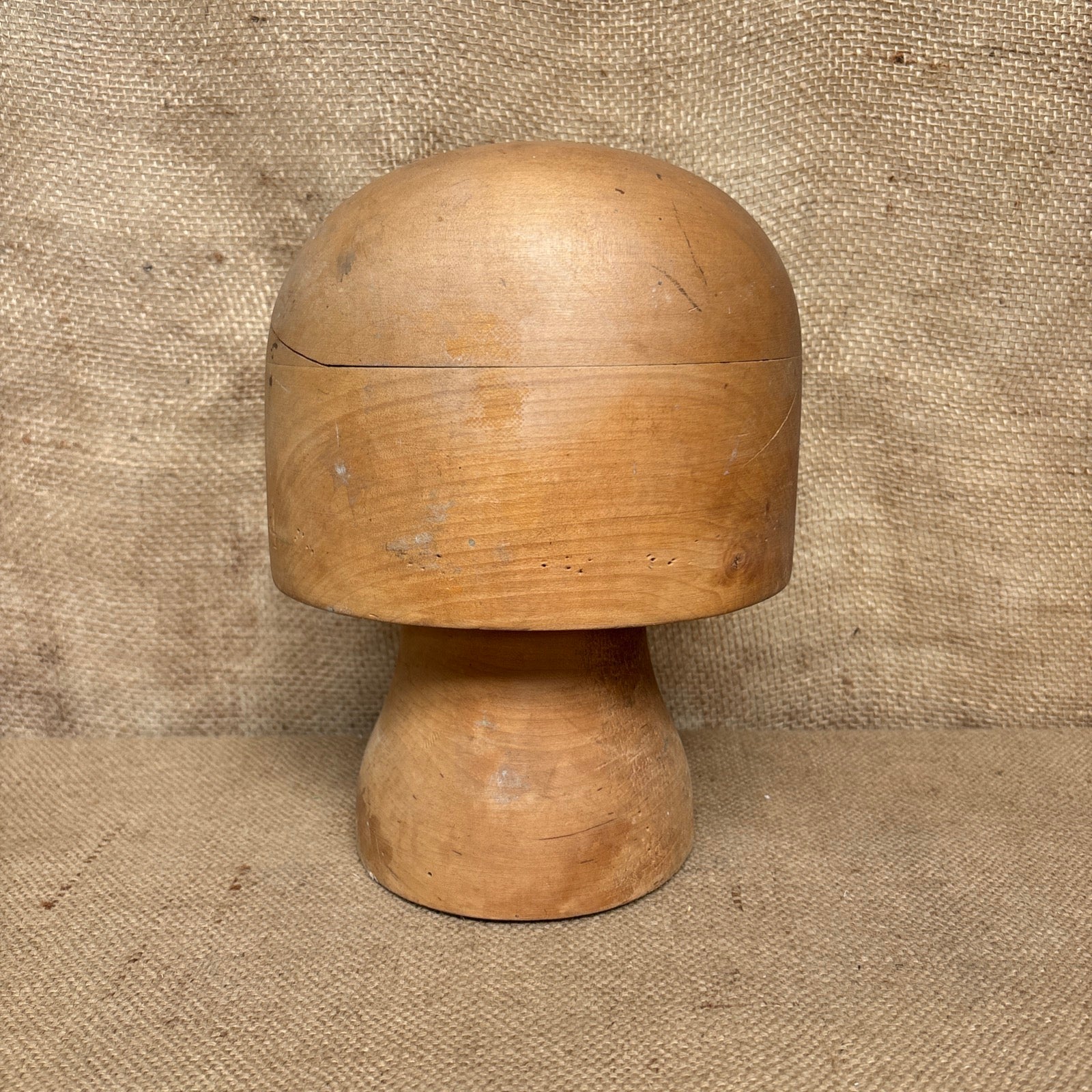 Vintage Wooden Millinery Hat Block With Stand