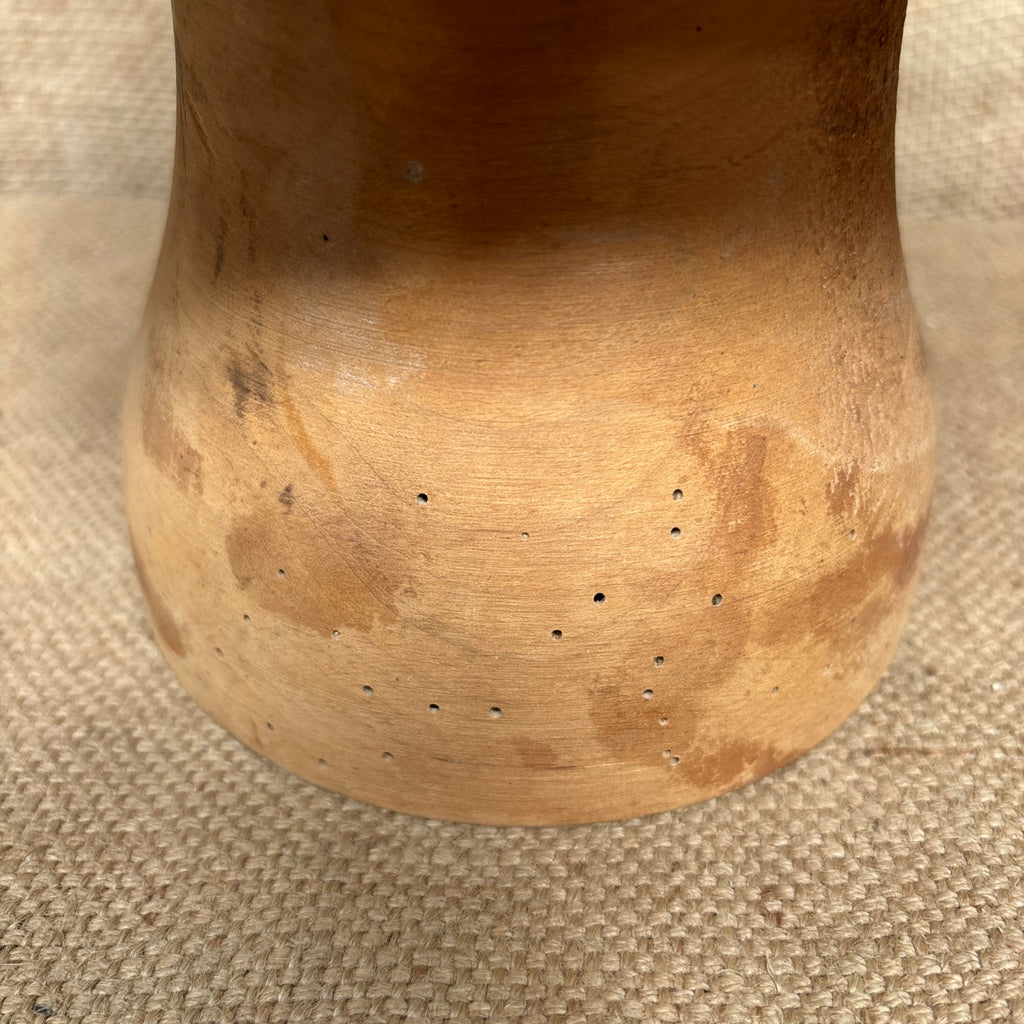Vintage Wooden Millinery Hat Block With Stand