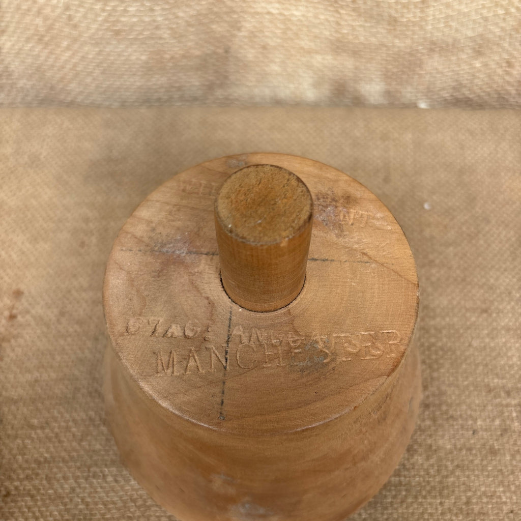 Vintage Wooden Millinery Hat Block With Stand