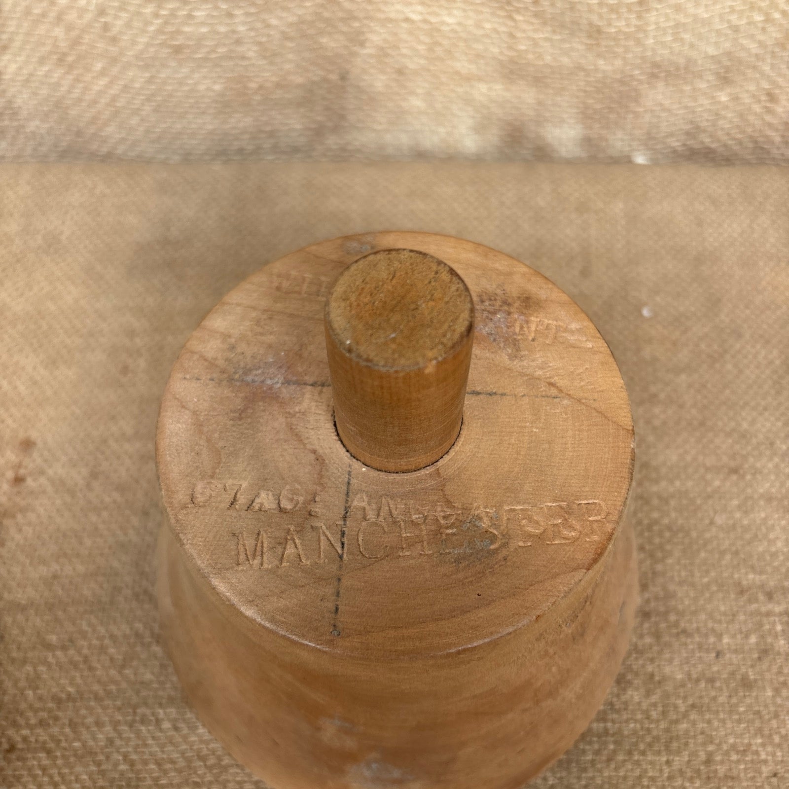 Vintage Wooden Millinery Hat Block With Stand