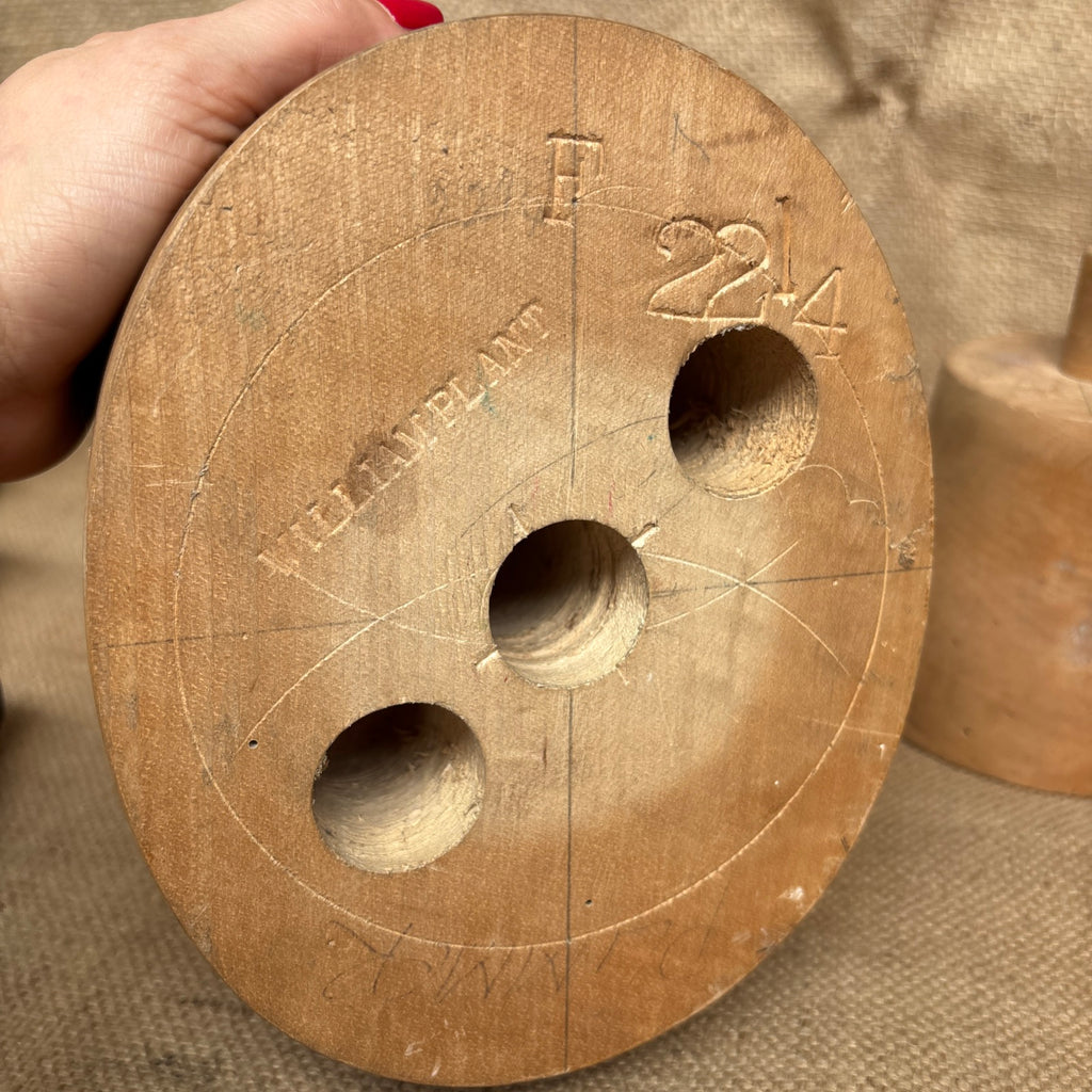 Vintage Wooden Millinery Hat Block With Stand