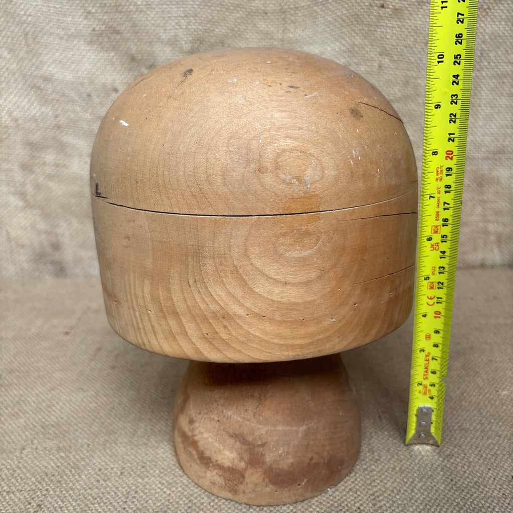Vintage Wooden Millinery Hat Block With Stand