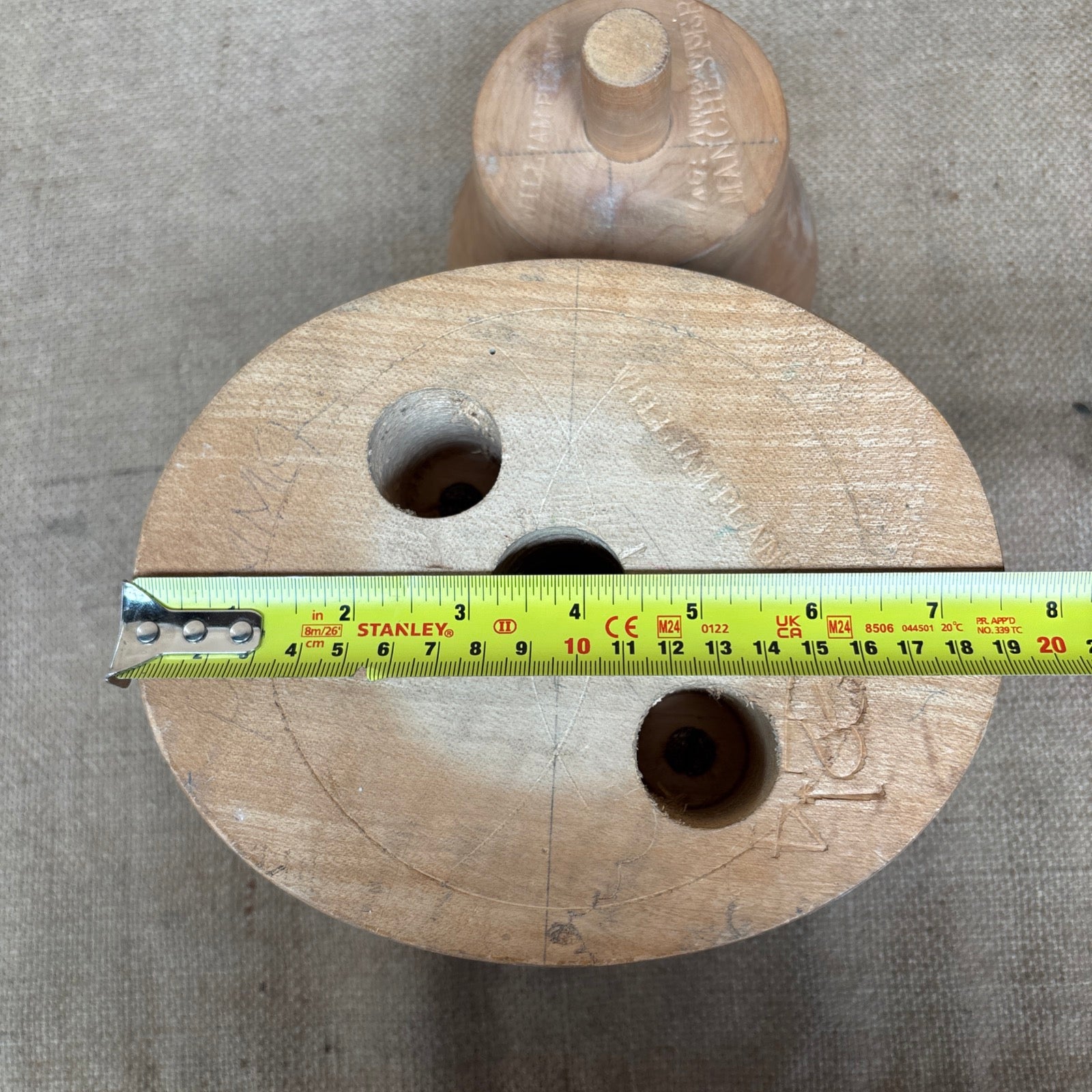 Vintage Wooden Millinery Hat Block With Stand