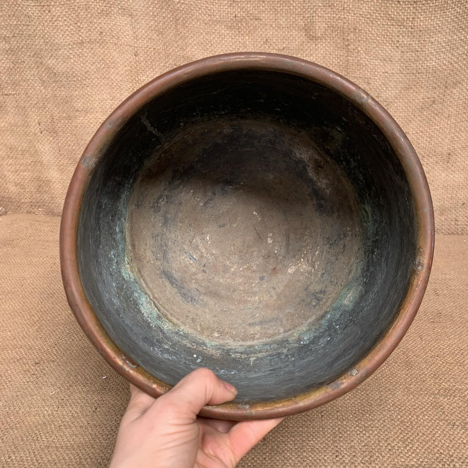 Antique Brass Planter - Urn - Jardiniere - Rustic - Cottage