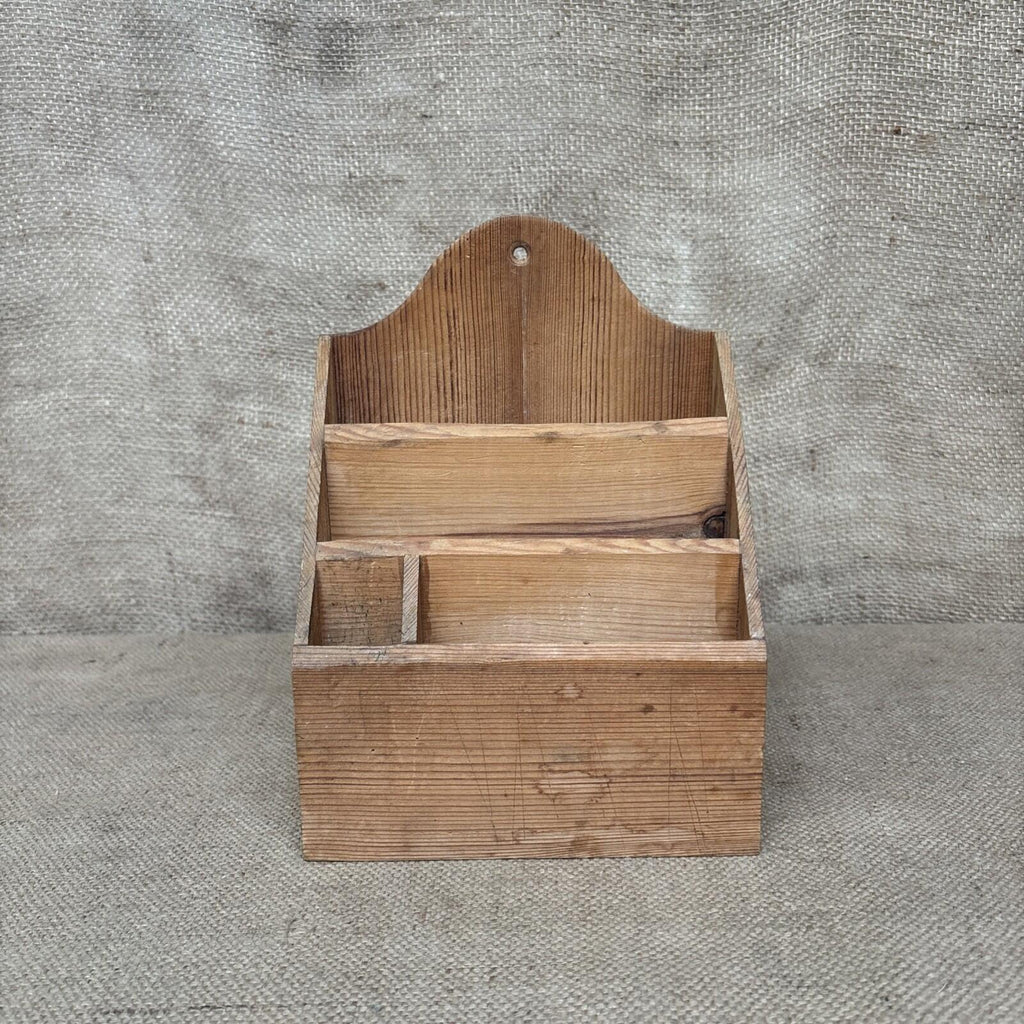 Vintage Pine Letter Rack / Stationary Storage - Farmhouse - Cottage