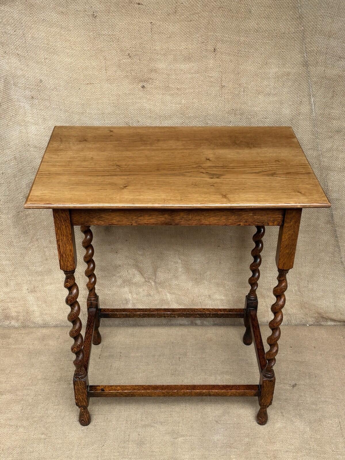 Antique Barley Twist Side Table - Cottage - Farmhouse