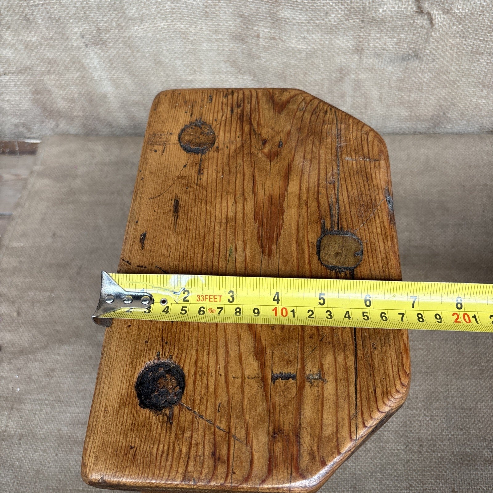 Antique Pine Milking Stool - Farmhouse - Cottage - Plant Stand