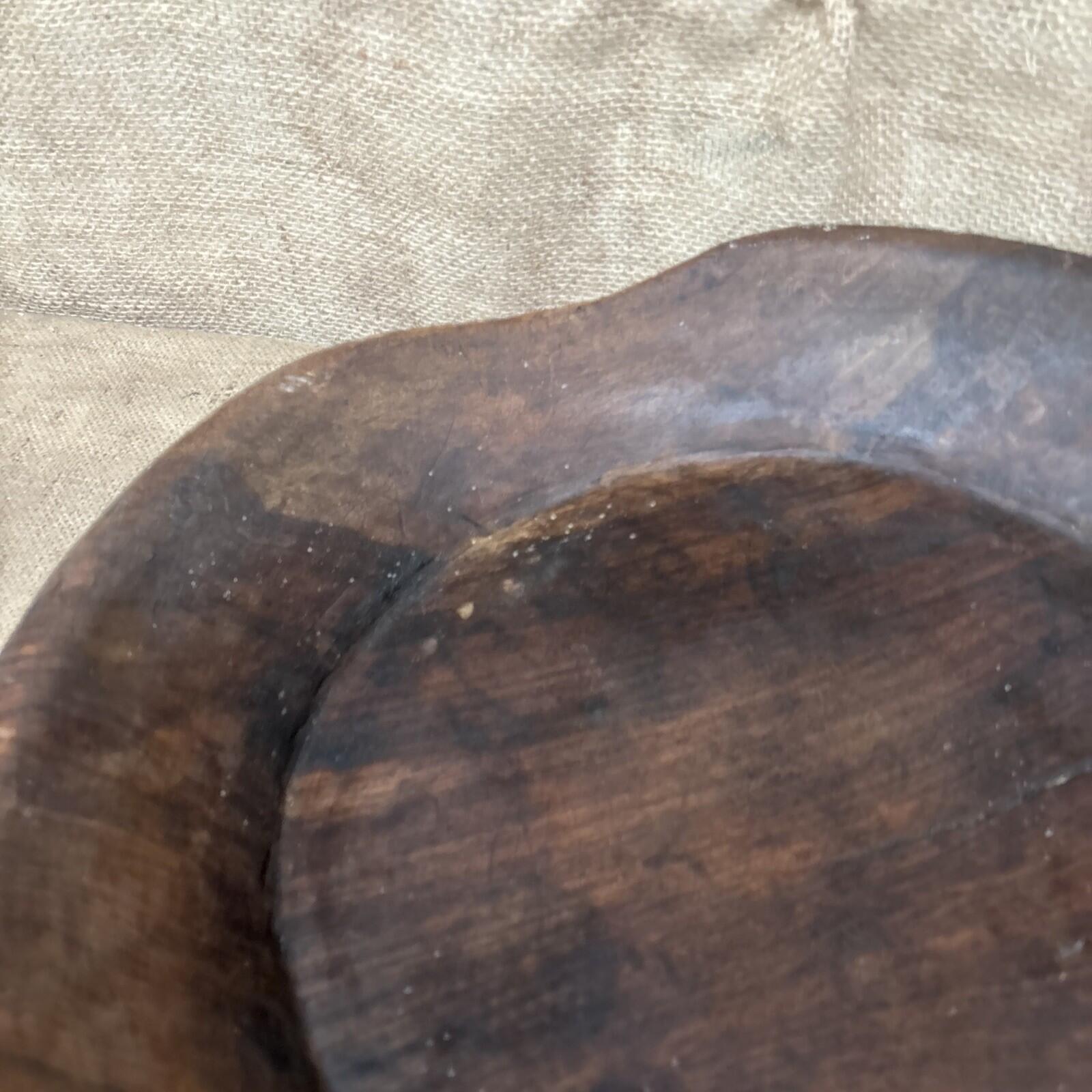 Antique Wooden Bowl - Farmhouse - Cottage - Old Repairs - Rustic