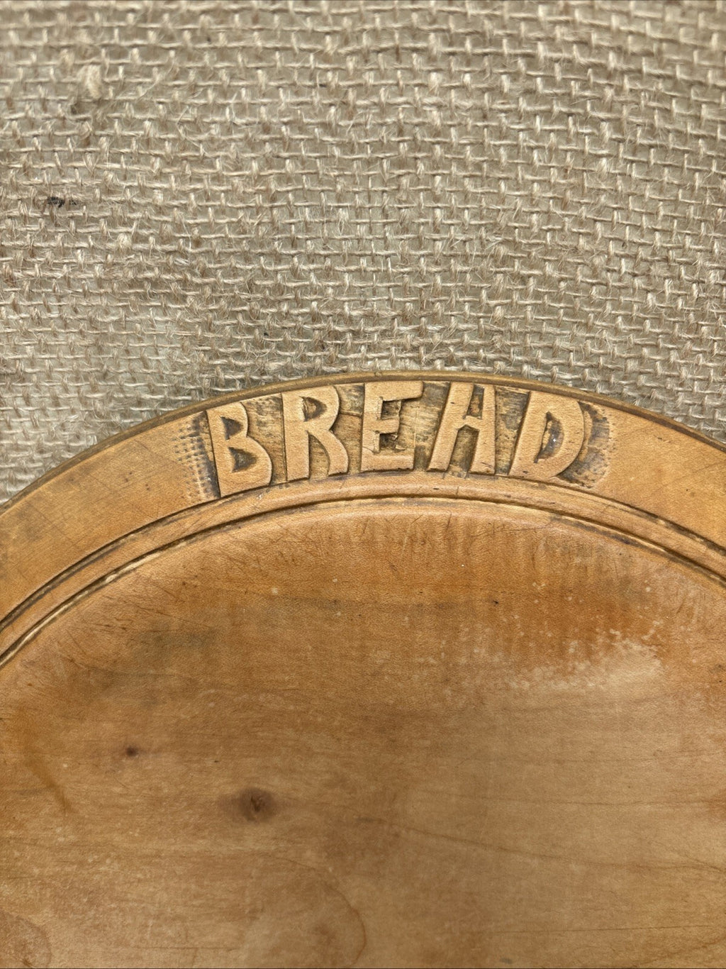 Antique Carved Round Bread Board - English Kitchenalia - Farmhouse - Cottage