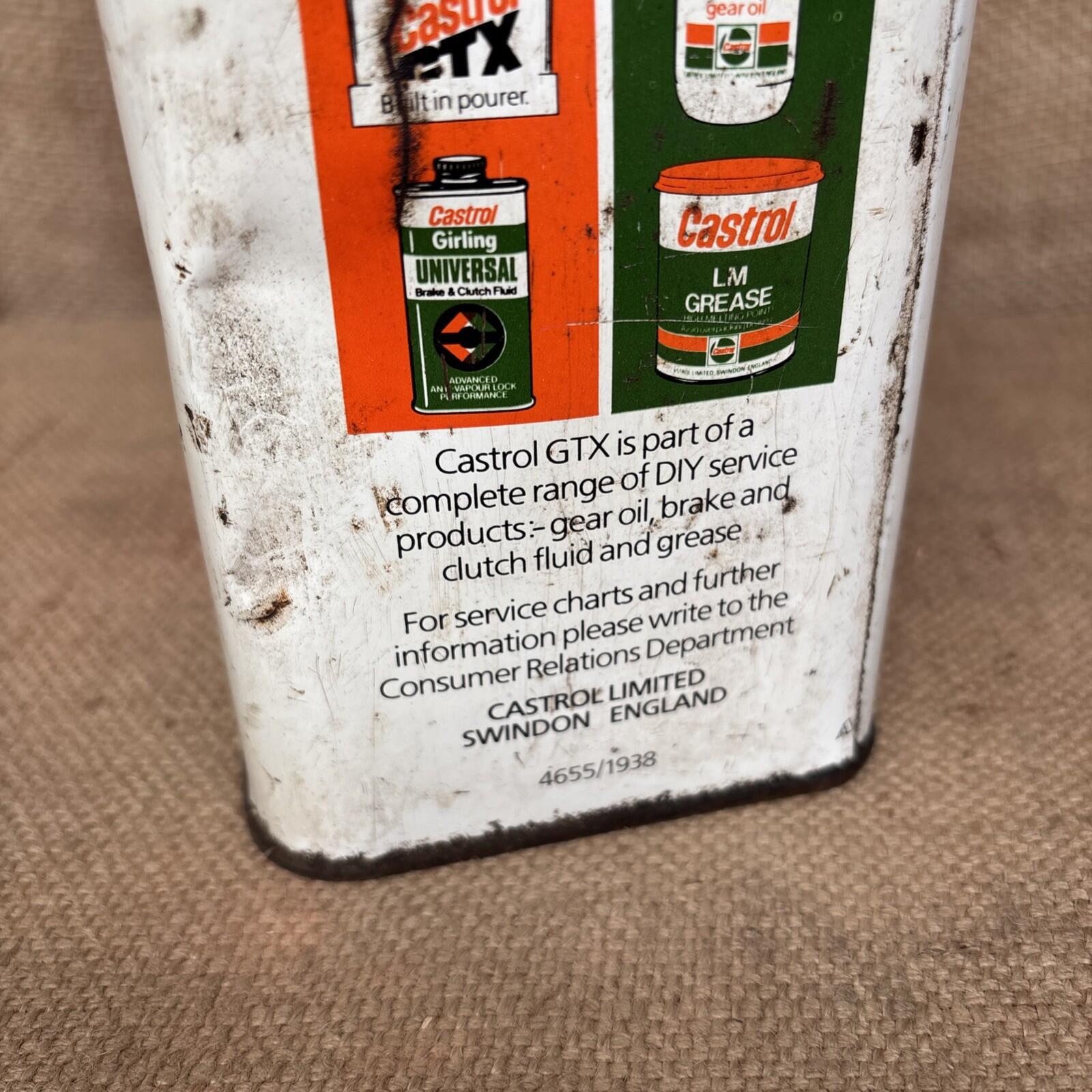 Vintage Oil Can Castrol GTX 5 Litres - Empty