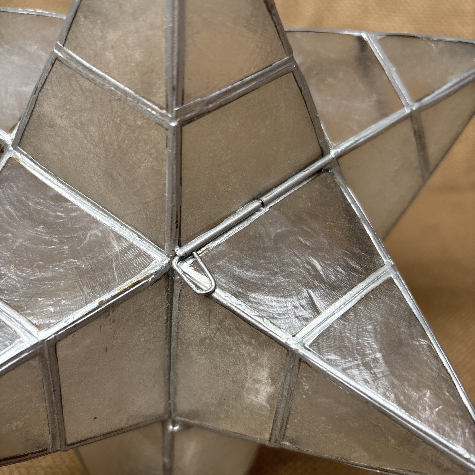Capiz shell star pendant lampshade - Large - Vintage - Celestial
