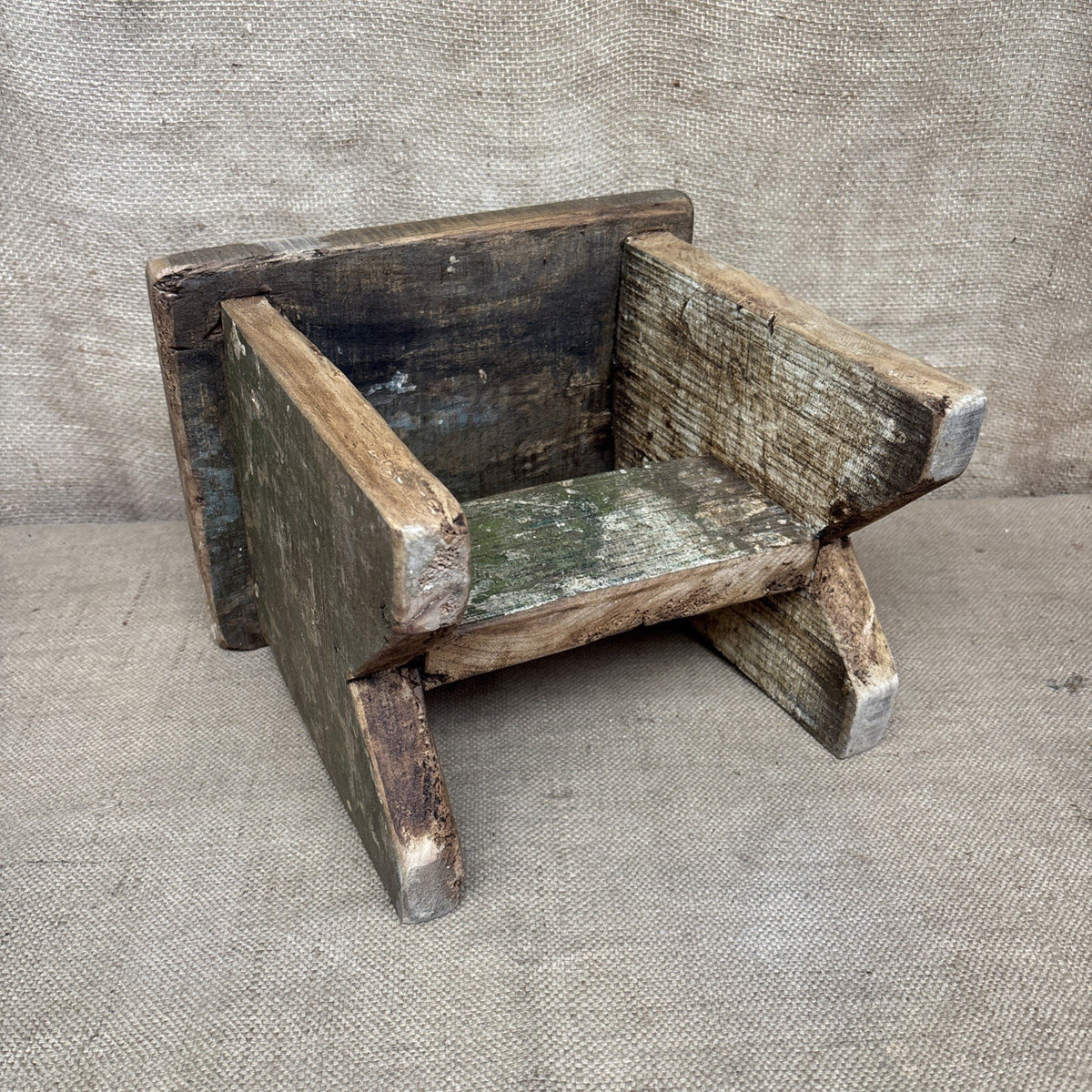 Rustic Stool - Wooden - Waxed Finish - Cottage - Farmhouse