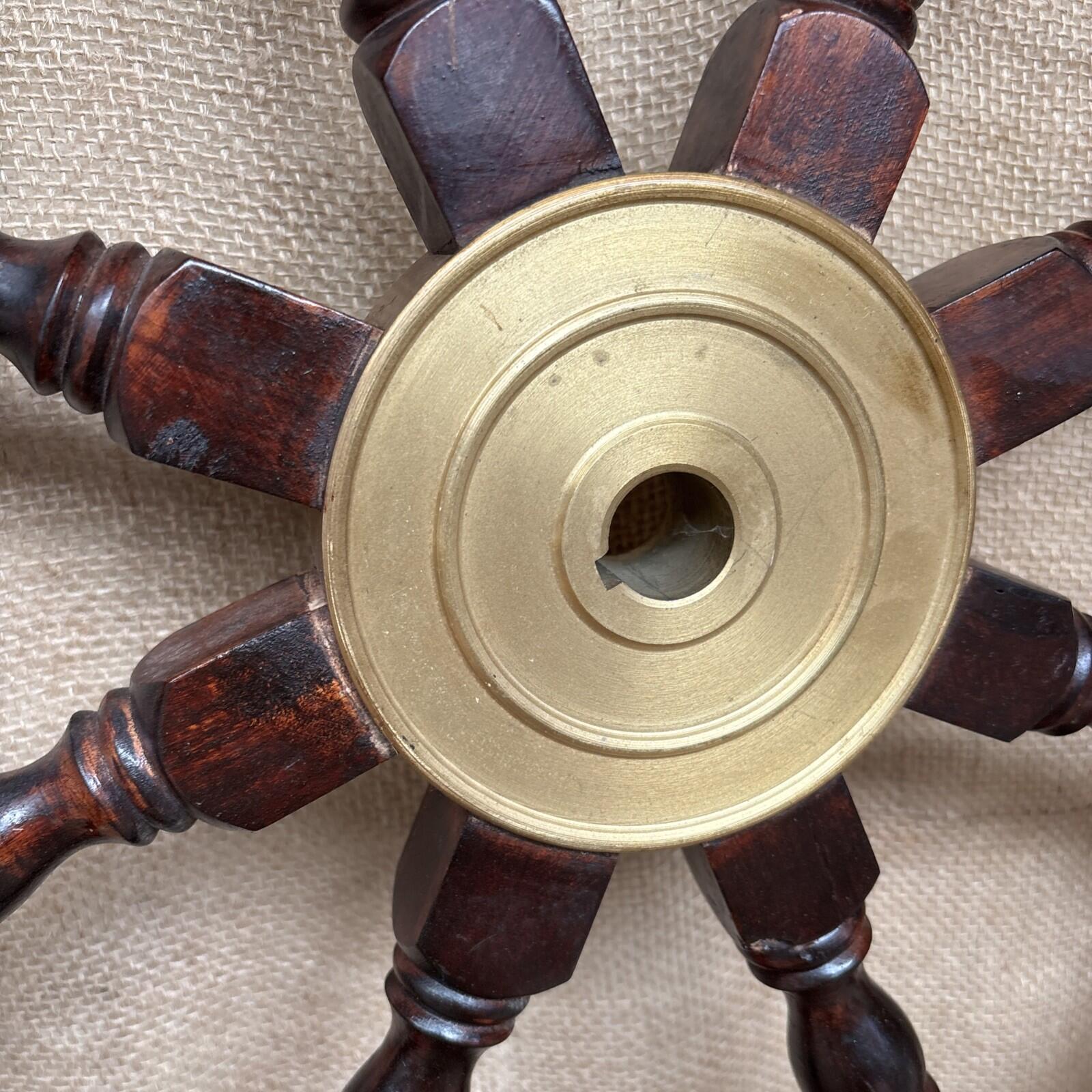 Ship Steering Wheel Wooden Brass 38 Inch Big Nautical Pirate Ship's