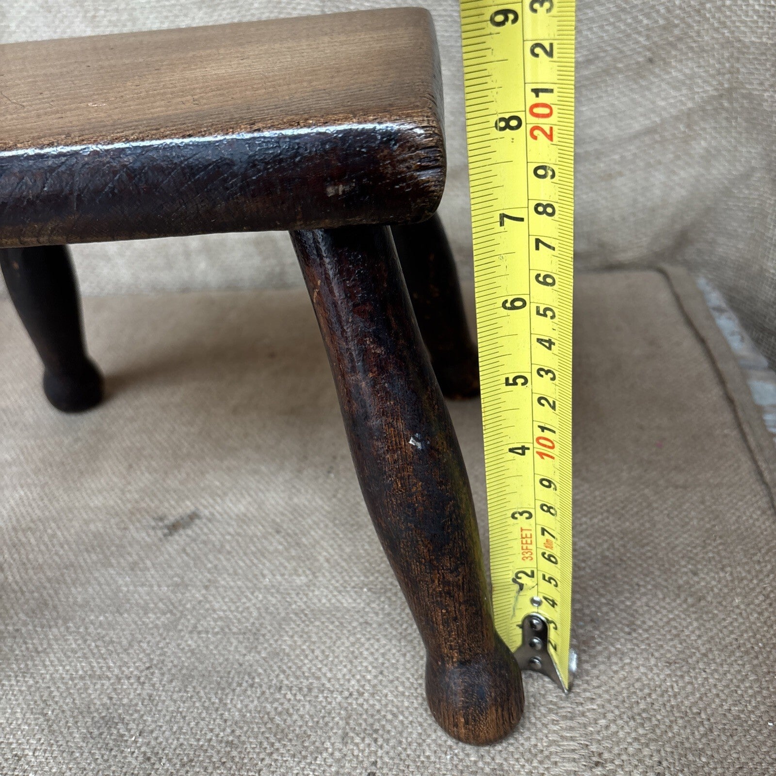 Antique Oak Stool - Farmhouse - Cottage - Plant Stand
