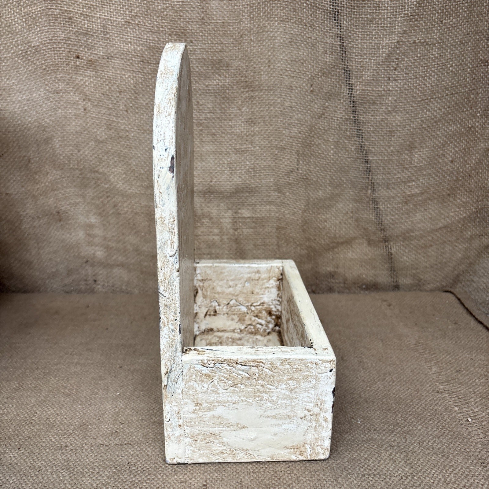 Rustic Wall Box - Worn Painted Pine - Farmhouse - Cottage