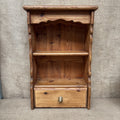 Pine Wall Mounted Display Shelf with Single Drawer / Farmhouse / Cottage