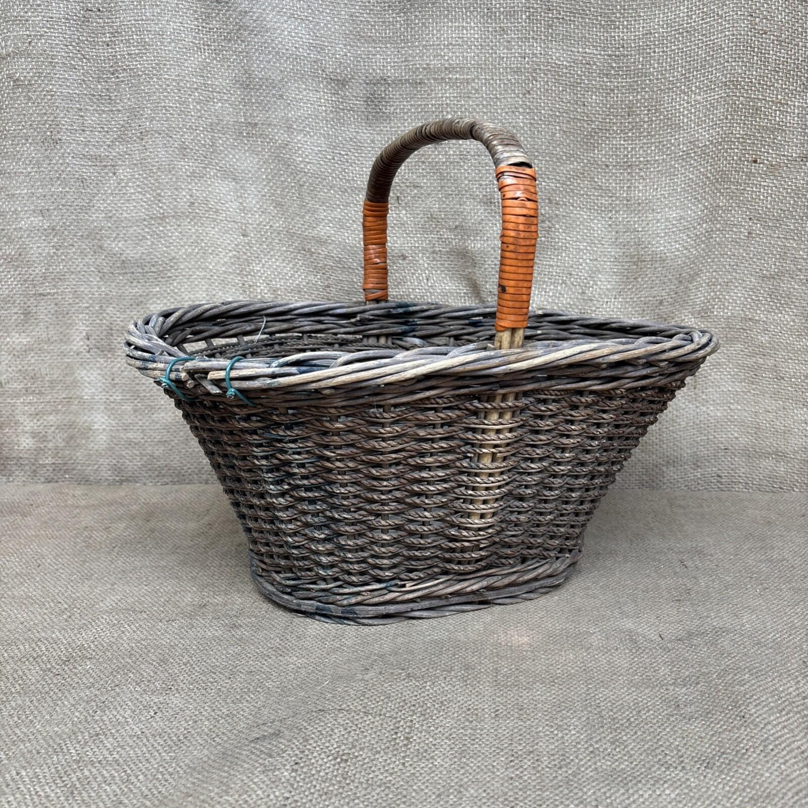 Vintage Wicker Basket - Farmhouse - Cottage - Garden Basket - Rustic